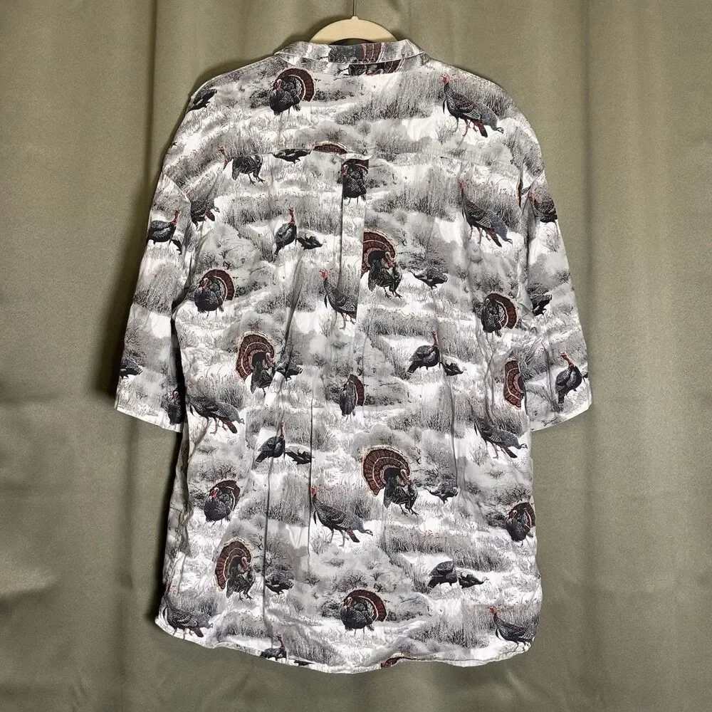 RedHead Mens Short Sleeve Button Down Shirt XXL Turkey Hunting Graphic Print AOP
